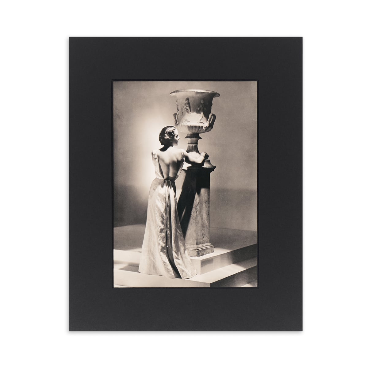 Backless silver lamé gown by Schiaparelli - 8 x 10" mounted print